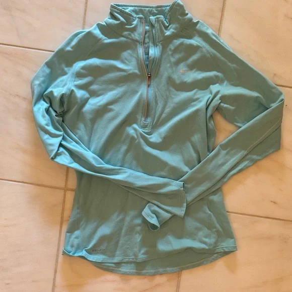 Nike Tops Nike Womens Aqua Quarterzip Sweatshirt Poshmark